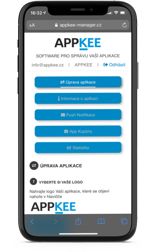 mobilní aplikace APP manager